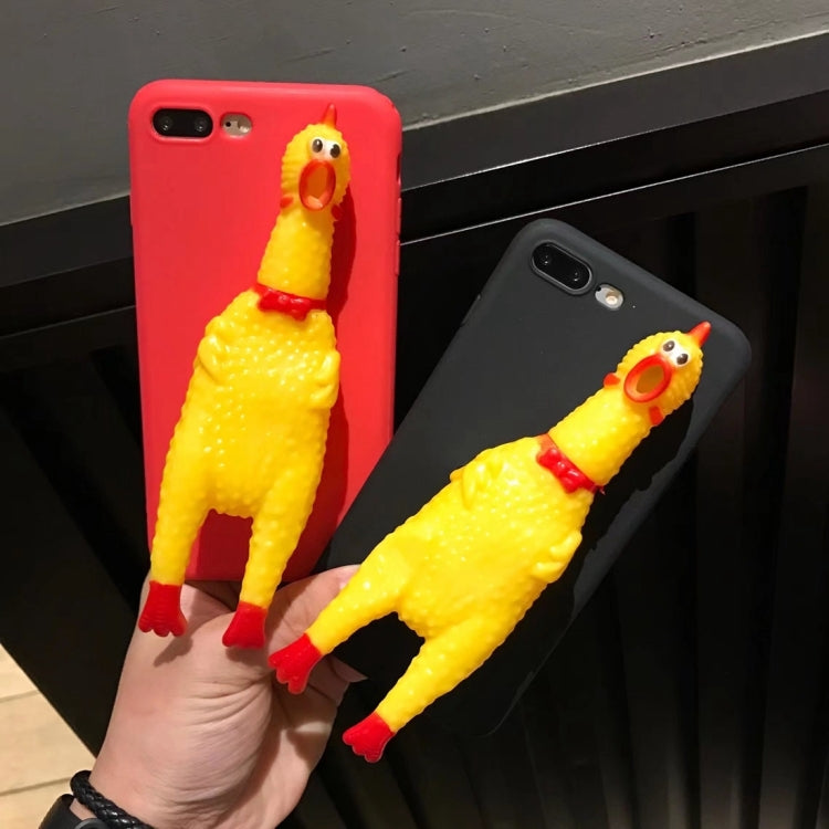 For iPhone 8 Plus & 7 Plus   Funny 3D Silicone Screaming Chicken Protective Case Back Cover