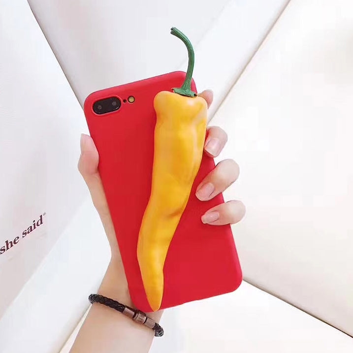 For iPhone 8 Plus & 7 Plus   Funny 3D Simulation Pepper TPU Protective Case Back Cover