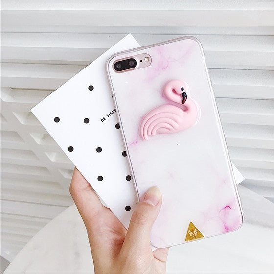 For iPhone 8 Plus & 7 Plus   Creative Stereoscopic Swan TPU Dropproof Protective Case Back Cover