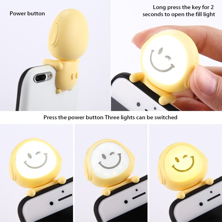 For iPhone 8 Plus & 7 Plus   Cute 3D Dolls Smiling Face Pattern Self-timer Fill Light IMD Protective Back Cover Case with 27cm USB Cable (Purple)