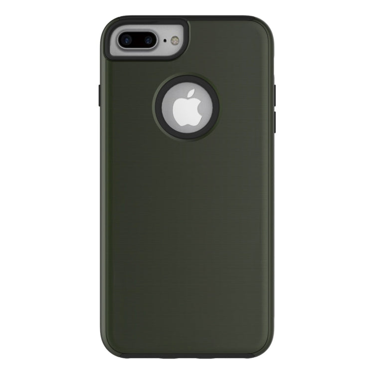 For iPhone 8 Plus & 7 Plus   Simple Brushed Texture 2 in 1 PC + TPU Combination Protective Case