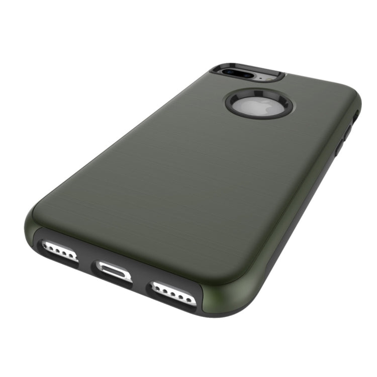 For iPhone 8 Plus & 7 Plus   Simple Brushed Texture 2 in 1 PC + TPU Combination Protective Case