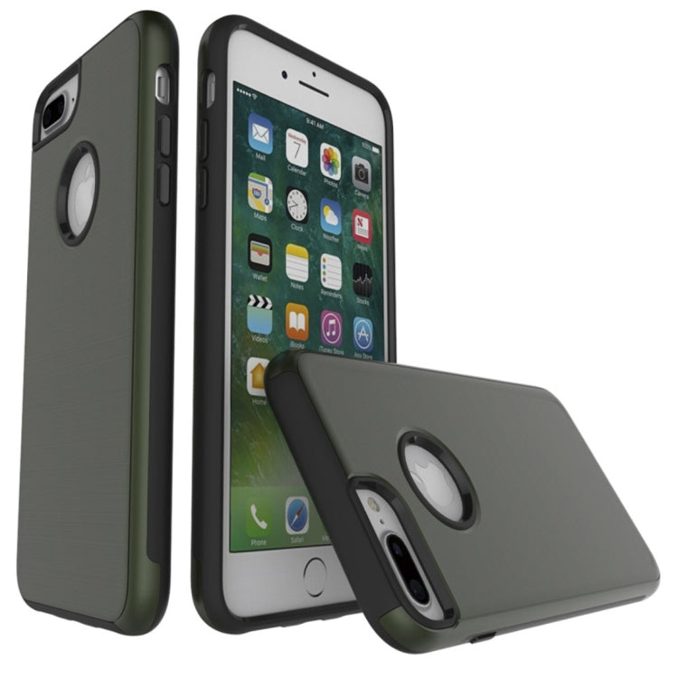 For iPhone 8 Plus & 7 Plus   Simple Brushed Texture 2 in 1 PC + TPU Combination Protective Case