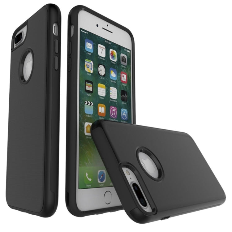 For iPhone 8 Plus & 7 Plus   Simple Brushed Texture 2 in 1 PC + TPU Combination Protective Case