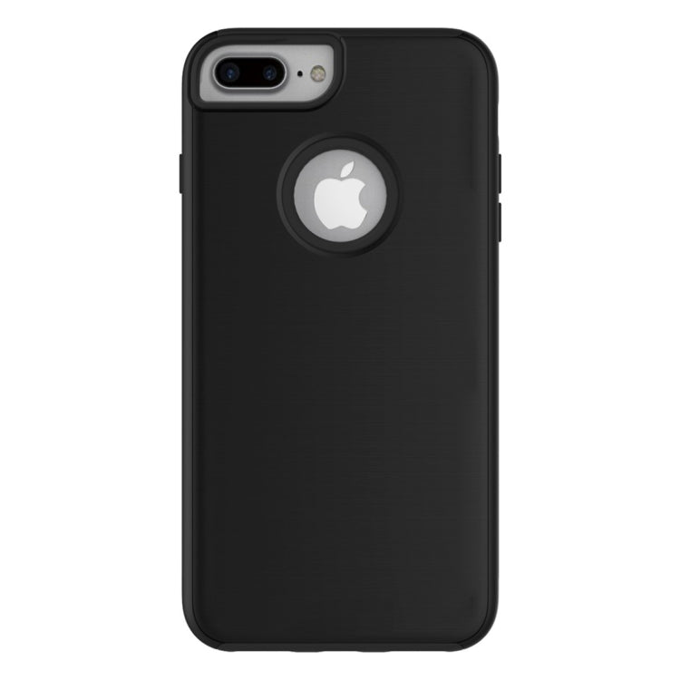 For iPhone 8 Plus & 7 Plus   Simple Brushed Texture 2 in 1 PC + TPU Combination Protective Case