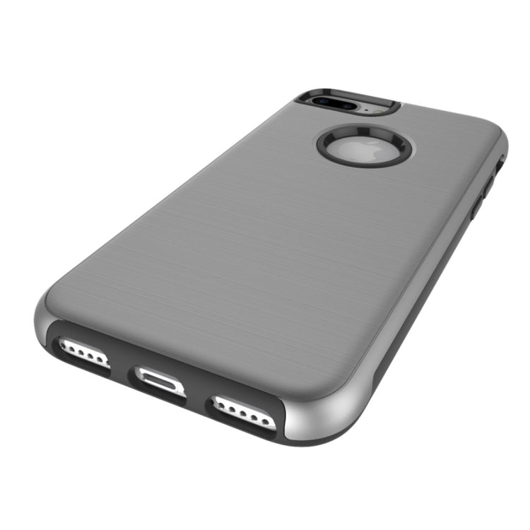 For iPhone 8 Plus & 7 Plus   Simple Brushed Texture 2 in 1 PC + TPU Combination Protective Case