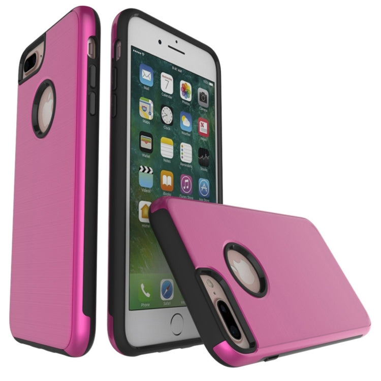 For iPhone 8 Plus & 7 Plus   Simple Brushed Texture 2 in 1 PC + TPU Combination Protective Case