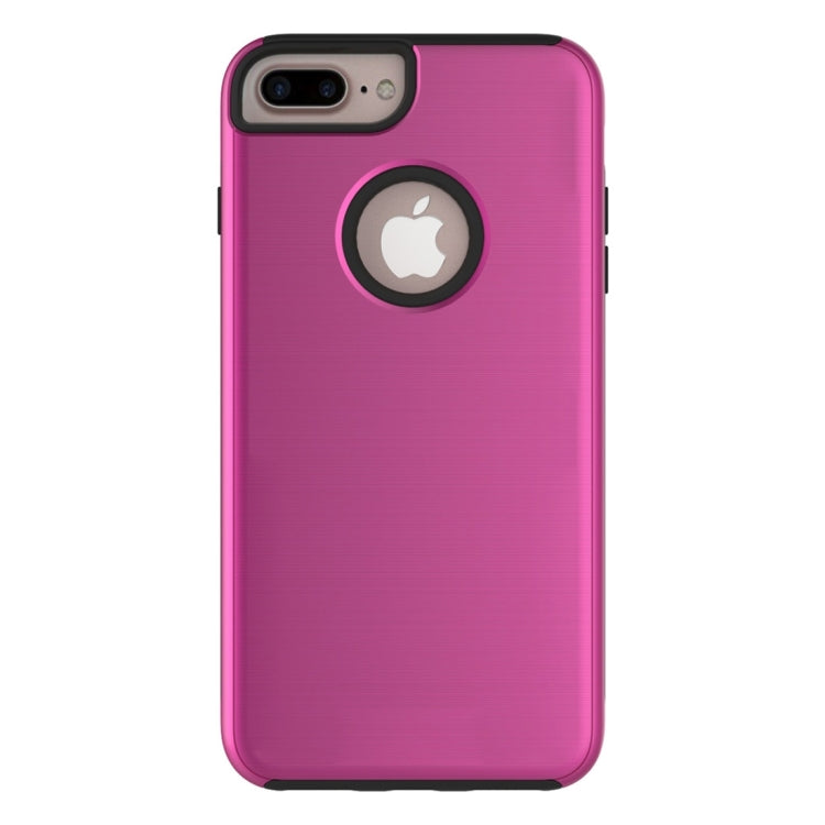 For iPhone 8 Plus & 7 Plus   Simple Brushed Texture 2 in 1 PC + TPU Combination Protective Case