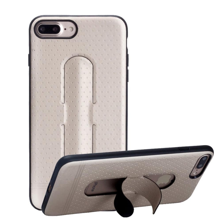 Lenuo for iPhone 8 Plus & 7 Plus   3D Texture Foldable Invisible Holder TPU + PC Combination Case with Holder