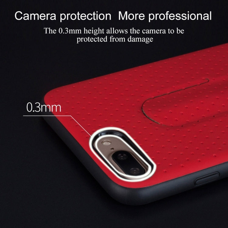 Lenuo for iPhone 8 Plus & 7 Plus   3D Texture Foldable Invisible Holder TPU + PC Combination Case with Holder