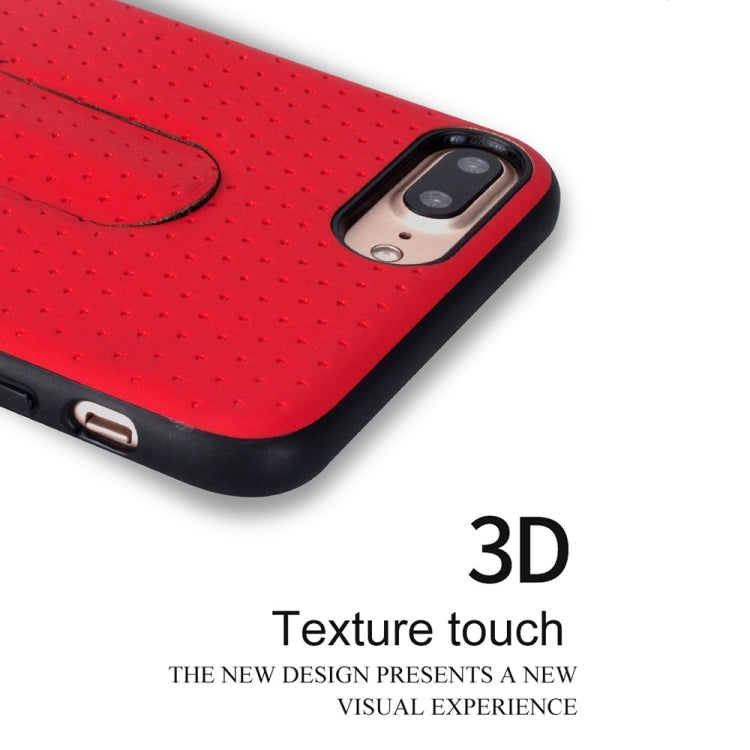 Lenuo for iPhone 8 Plus & 7 Plus   3D Texture Foldable Invisible Holder TPU + PC Combination Case with Holder