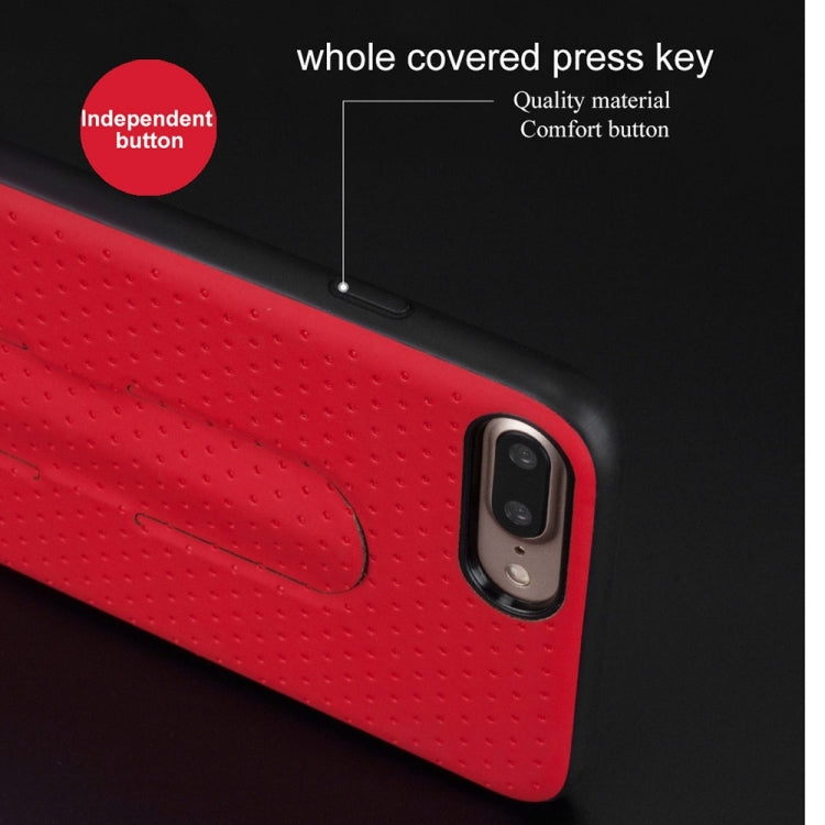 Lenuo for iPhone 8 Plus & 7 Plus   3D Texture Foldable Invisible Holder TPU + PC Combination Case with Holder