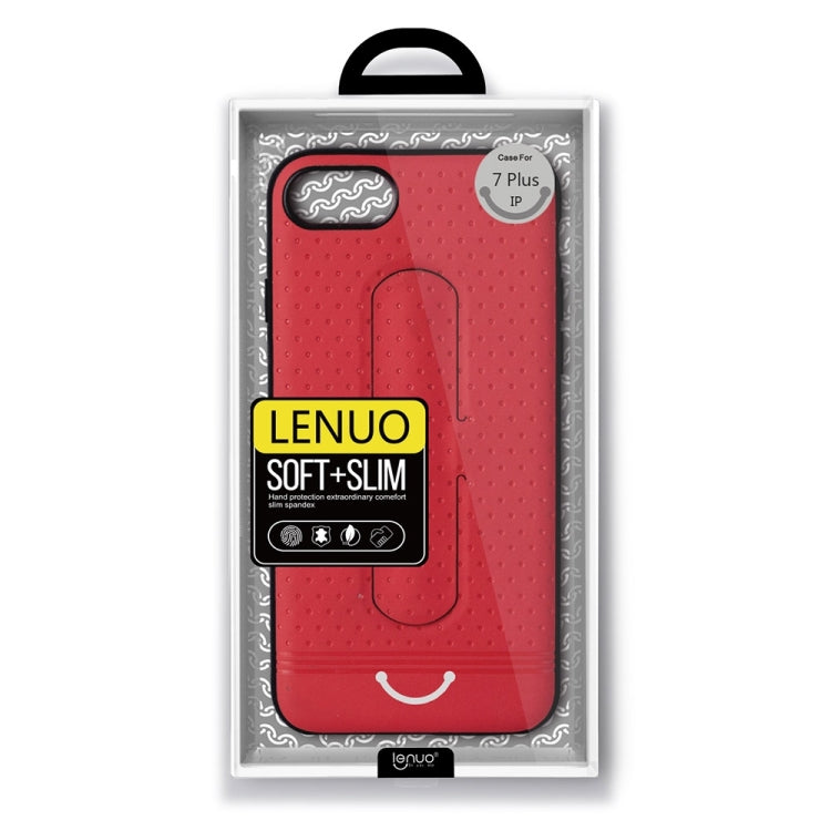 Lenuo for iPhone 8 Plus & 7 Plus   3D Texture Foldable Invisible Holder TPU + PC Combination Case with Holder