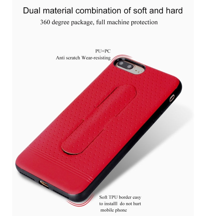 Lenuo for iPhone 8 Plus & 7 Plus   3D Texture Foldable Invisible Holder TPU + PC Combination Case with Holder