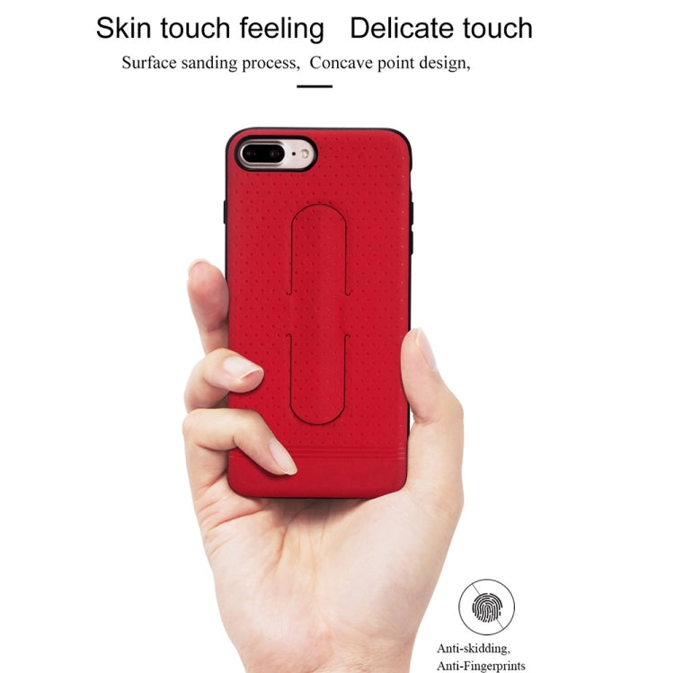 Lenuo for iPhone 8 Plus & 7 Plus   3D Texture Foldable Invisible Holder TPU + PC Combination Case with Holder