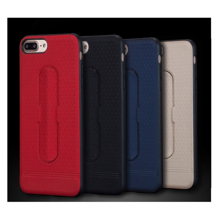 Lenuo for iPhone 8 Plus & 7 Plus   3D Texture Foldable Invisible Holder TPU + PC Combination Case with Holder