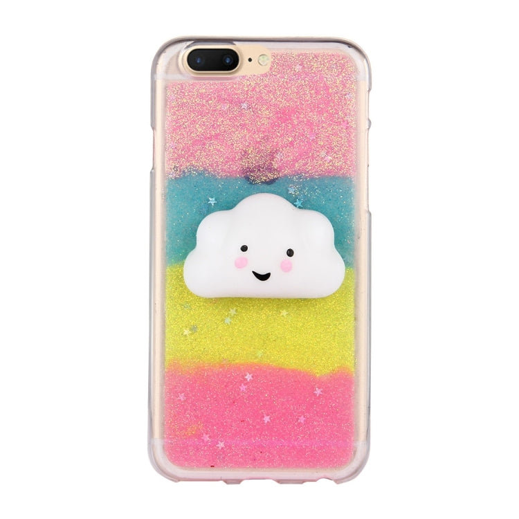 For iPhone 8 Plus & 7 Plus   Glitter Powder Gradient Squeeze Relief Squishy Dropproof Protective Back Cover Case
