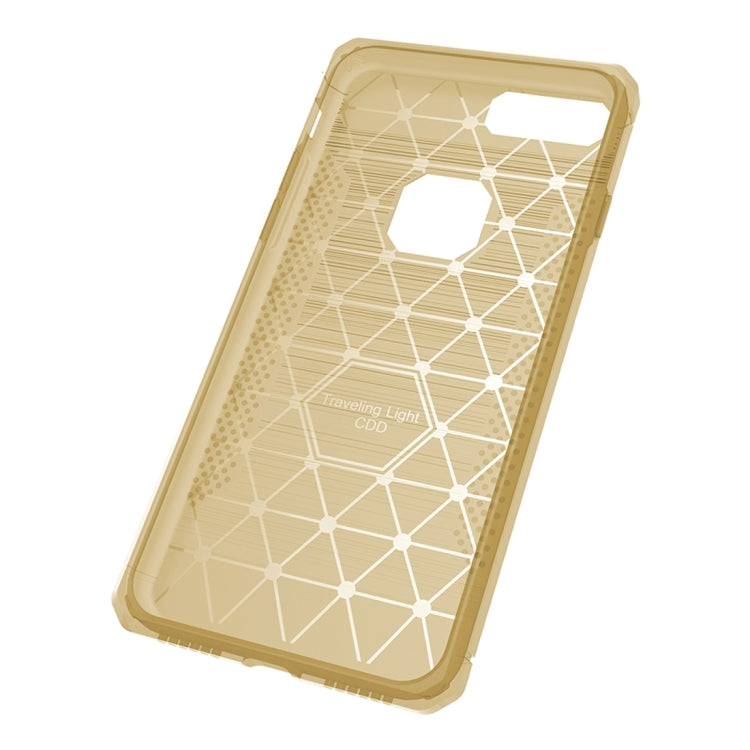For iPhone 8 Plus & 7 Plus   Brushed Carbon Fiber Texture Shockproof TPU Protective Cover Case