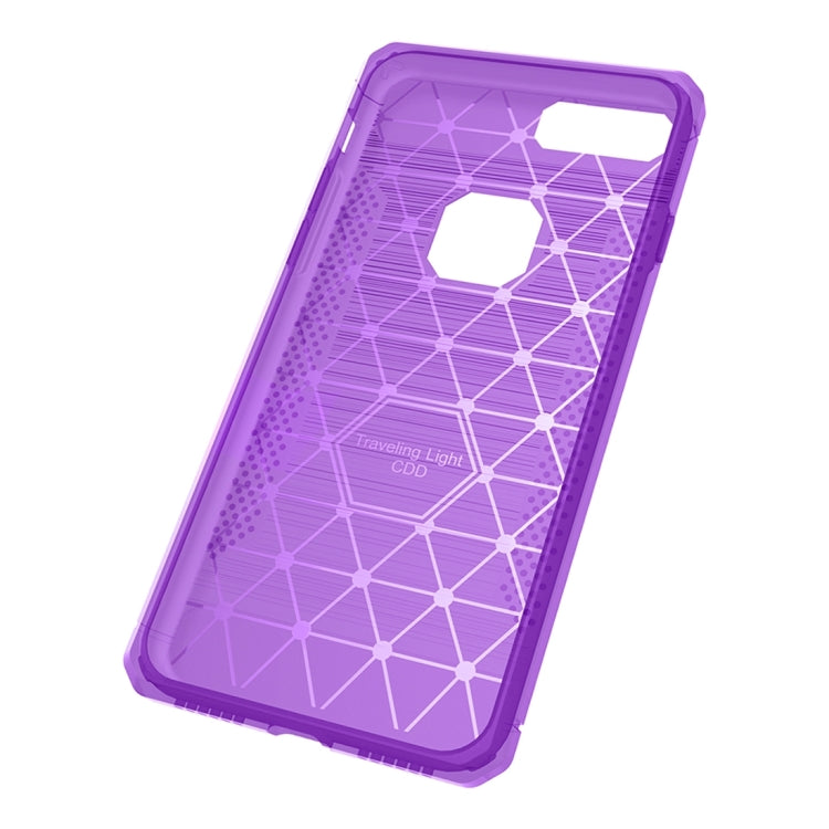 For iPhone 8 Plus & 7 Plus   Brushed Carbon Fiber Texture Shockproof TPU Protective Cover Case