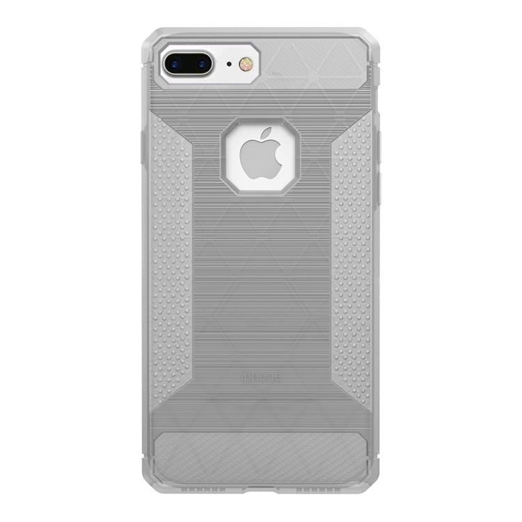 For iPhone 8 Plus & 7 Plus   Brushed Carbon Fiber Texture Shockproof TPU Protective Cover Case