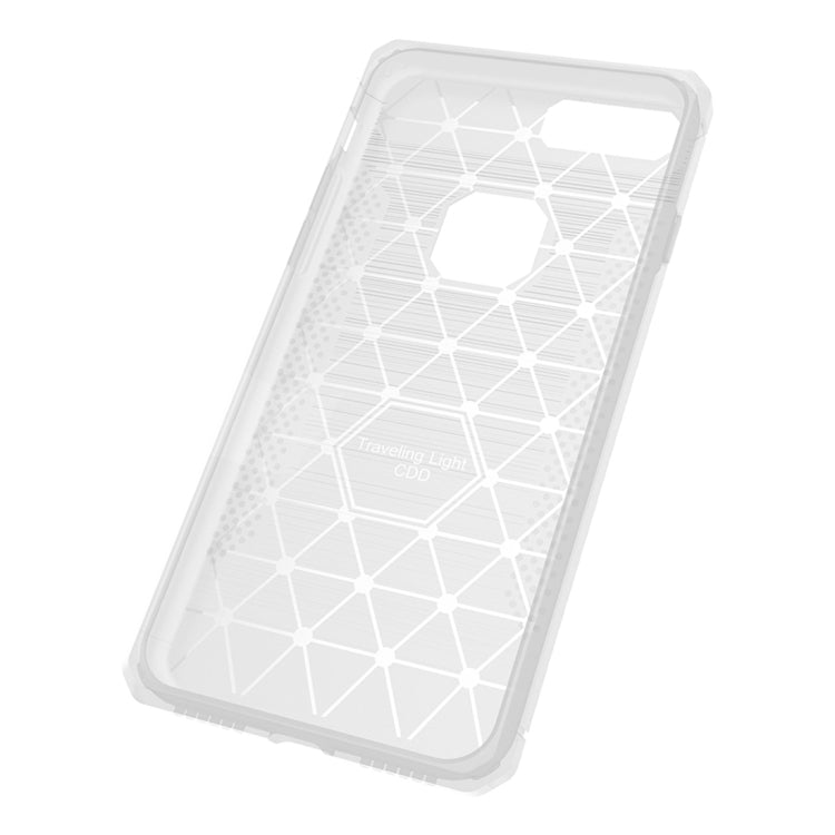 For iPhone 8 Plus & 7 Plus   Brushed Carbon Fiber Texture Shockproof TPU Protective Cover Case