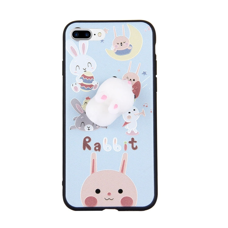 For iPhone 8 Plus & 7 Plus   3D Lovely Rabbit Cartoon Pattern Squeeze Relief IMD Workmanship Squishy Dropproof Protective Back Cover Case
