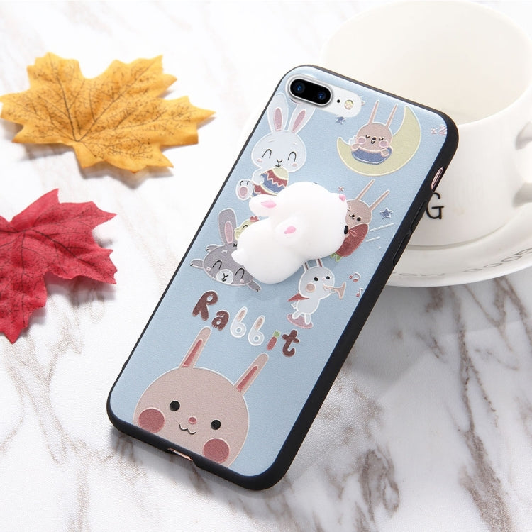 For iPhone 8 Plus & 7 Plus   3D Lovely Rabbit Cartoon Pattern Squeeze Relief IMD Workmanship Squishy Dropproof Protective Back Cover Case