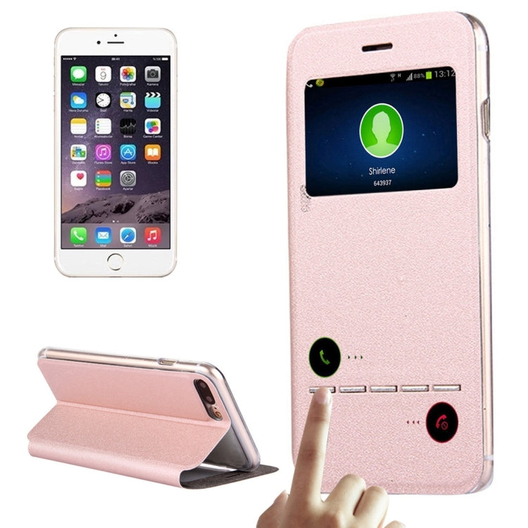 For iPhone 8 Plus & 7 Plus   Horizontal Flip Leather Case with Call Display ID & Holder