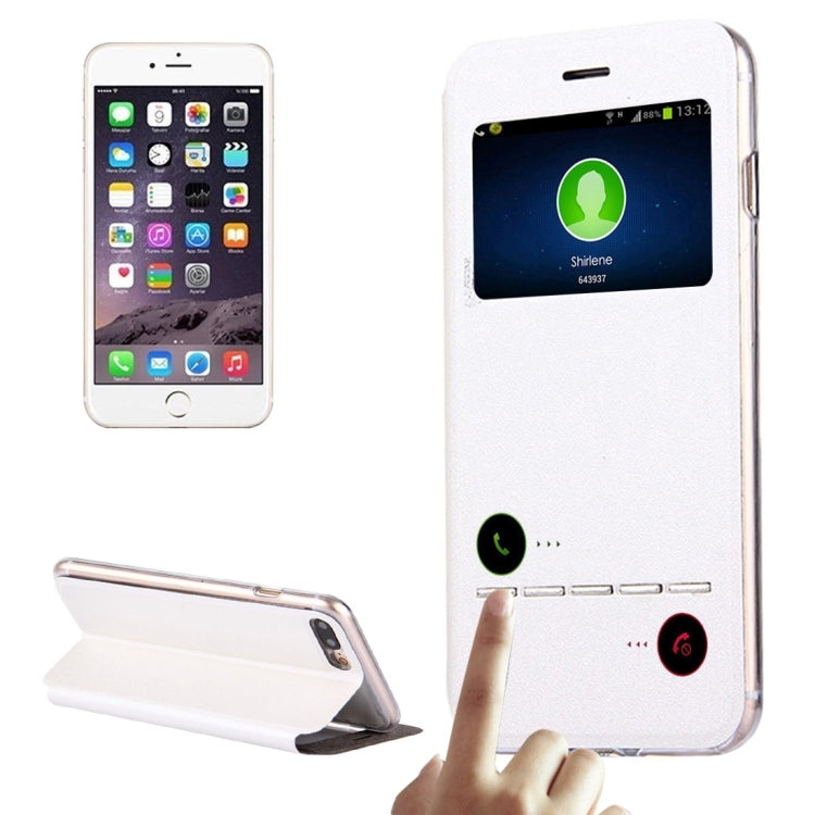 For iPhone 8 Plus & 7 Plus   Horizontal Flip Leather Case with Call Display ID & Holder