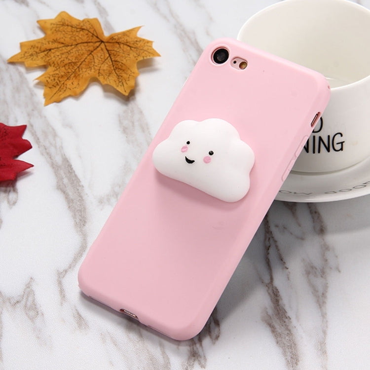 For iPhone 8 Plus & 7 Plus   Pink Background Lovely Cloud Pattern Squeeze Relief Squishy Dropproof Protective Back Cover Case
