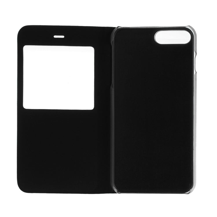For iPhone 8 Plus & 7 Plus   Plain Weave Texture Horizontal Flip Leather Case with Call Display ID