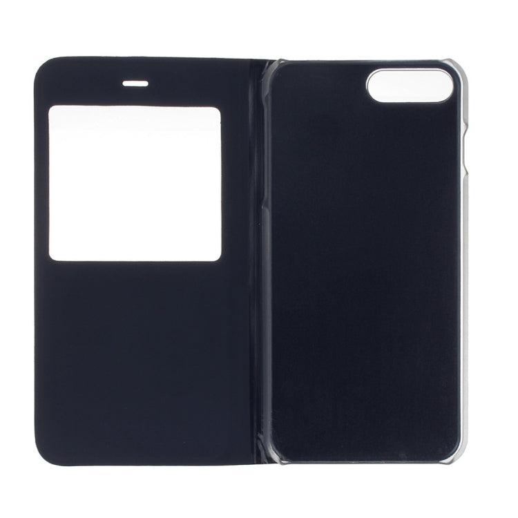 For iPhone 8 Plus & 7 Plus   Plain Weave Texture Horizontal Flip Leather Case with Call Display ID