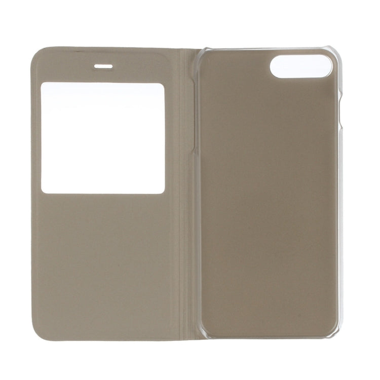 For iPhone 8 Plus & 7 Plus   Plain Weave Texture Horizontal Flip Leather Case with Call Display ID