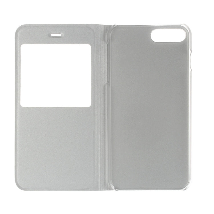 For iPhone 8 Plus & 7 Plus   Plain Weave Texture Horizontal Flip Leather Case with Call Display ID