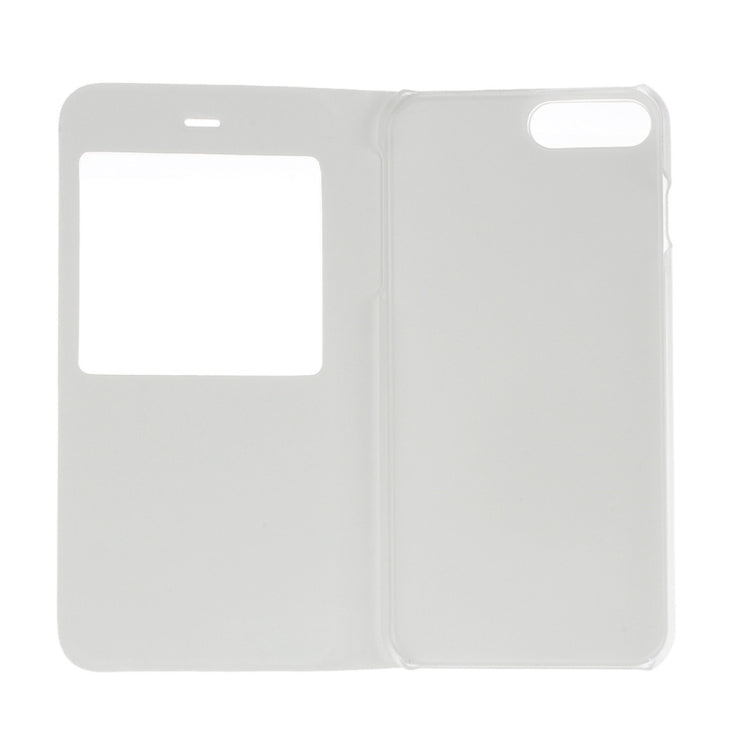 For iPhone 8 Plus & 7 Plus   Plain Weave Texture Horizontal Flip Leather Case with Call Display ID