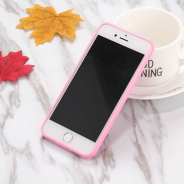 For iPhone 8 Plus & 7 Plus   Magenta Background Lovely Little Rabbit Pattern Squeeze Relief Squishy Dropproof Protective Back Cover Case