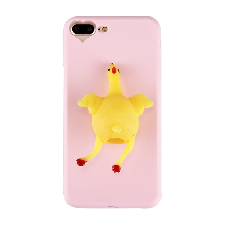 For iPhone 8 Plus & 7 Plus   3D Chicken Pattern Squeeze Relief Squishy Dropproof Protective Back Cover Case