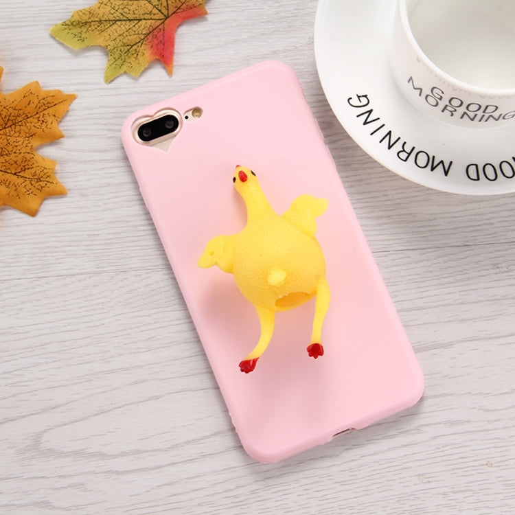 For iPhone 8 Plus & 7 Plus   3D Chicken Pattern Squeeze Relief Squishy Dropproof Protective Back Cover Case