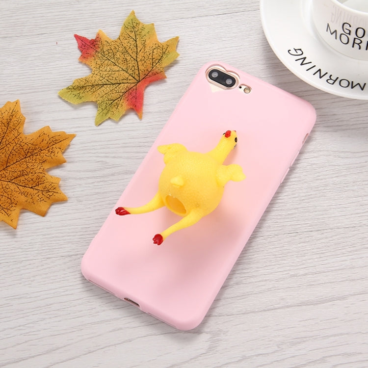 For iPhone 8 Plus & 7 Plus   3D Chicken Pattern Squeeze Relief Squishy Dropproof Protective Back Cover Case