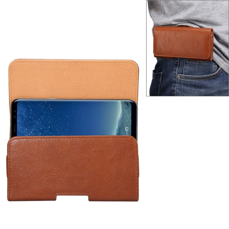 5.7-6.0 inch and Below Universal Bark Texture Vertical Flip Leather Case with Belt Hole for iPhone, Samsung, Note 8, Huawei(Brown)