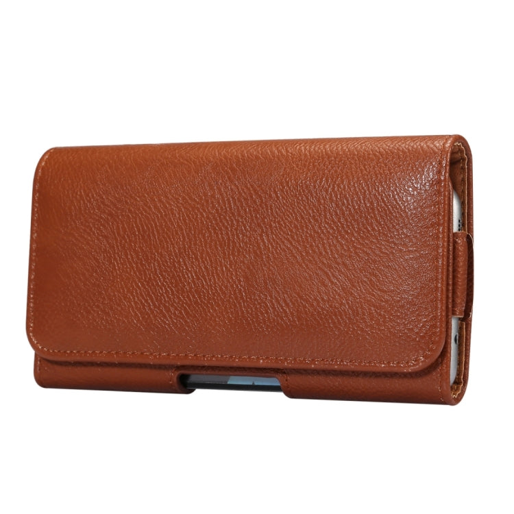 5.7-6.0 inch and Below Universal Bark Texture Vertical Flip Leather Case with Belt Hole for iPhone, Samsung, Note 8, Huawei(Brown)