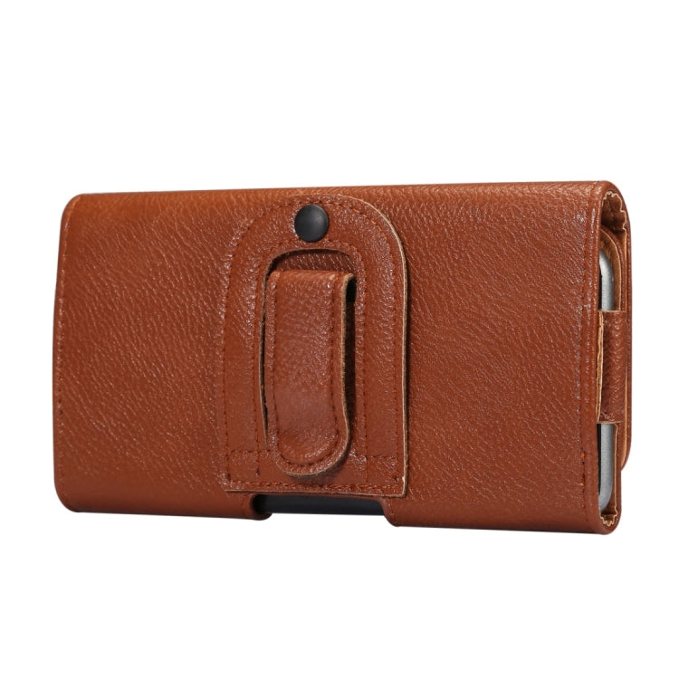 5.7-6.0 inch and Below Universal Bark Texture Vertical Flip Leather Case with Belt Hole for iPhone, Samsung, Note 8, Huawei(Brown)