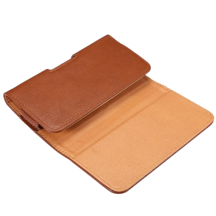 5.7-6.0 inch and Below Universal Bark Texture Vertical Flip Leather Case with Belt Hole for iPhone, Samsung, Note 8, Huawei(Brown)