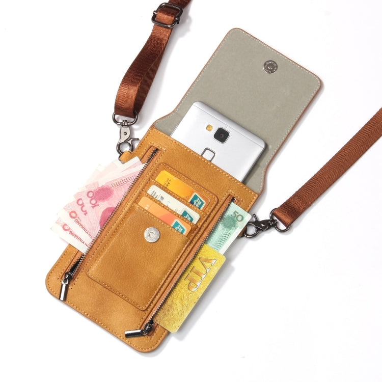 6.3 inch and Below Universal PU Leather Double Zipper Shoulder Carrying Bag with Card Slots & Wallet for Sony, Huawei, Meizu, Lenovo, ASUS, Cubot, Oneplus, Dreami, Oukitel, Xiaomi, Ulefone, Letv, DOOGEE, Vkworld, and other Smartphones