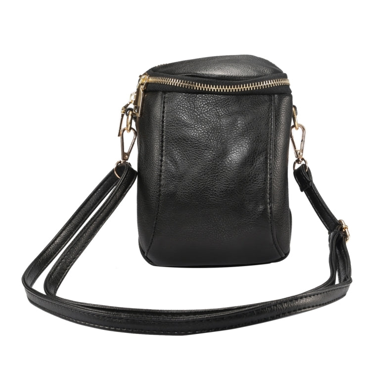 6.4 inch and Below Universal Litchi Texture PU Leather Double Zipper Shoulder Carrying Bag for Sony, Huawei, Meizu, Lenovo, ASUS, Cubot, Oneplus, Dreami, Oukitel, Xiaomi, Ulefone, Letv, DOOGEE, Vkworld, and other Smartphones