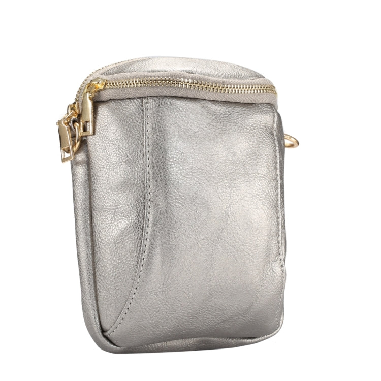 6.4 inch and Below Universal Litchi Texture PU Leather Double Zipper Shoulder Carrying Bag for Sony, Huawei, Meizu, Lenovo, ASUS, Cubot, Oneplus, Dreami, Oukitel, Xiaomi, Ulefone, Letv, DOOGEE, Vkworld, and other Smartphones