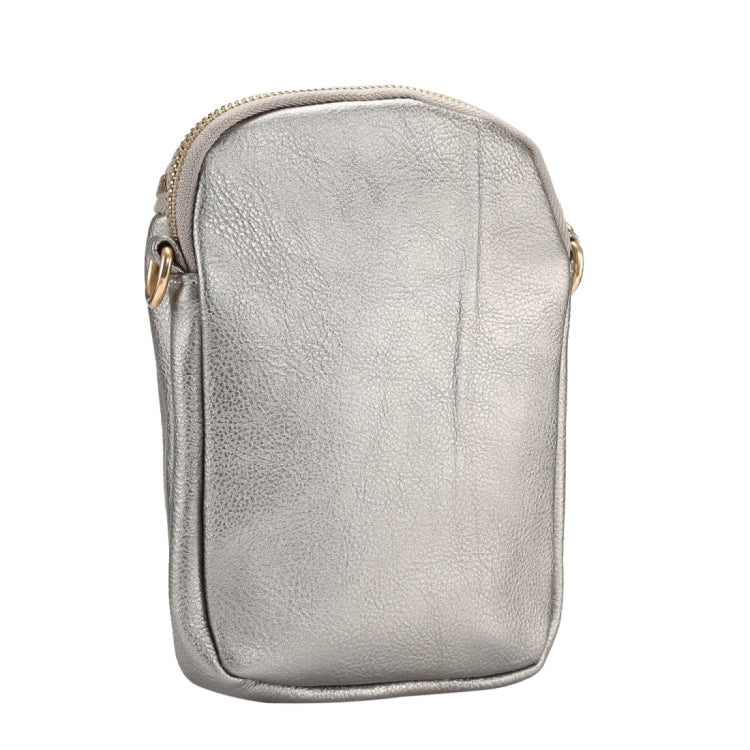 6.4 inch and Below Universal Litchi Texture PU Leather Double Zipper Shoulder Carrying Bag for Sony, Huawei, Meizu, Lenovo, ASUS, Cubot, Oneplus, Dreami, Oukitel, Xiaomi, Ulefone, Letv, DOOGEE, Vkworld, and other Smartphones
