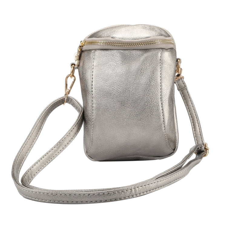 6.4 inch and Below Universal Litchi Texture PU Leather Double Zipper Shoulder Carrying Bag for Sony, Huawei, Meizu, Lenovo, ASUS, Cubot, Oneplus, Dreami, Oukitel, Xiaomi, Ulefone, Letv, DOOGEE, Vkworld, and other Smartphones