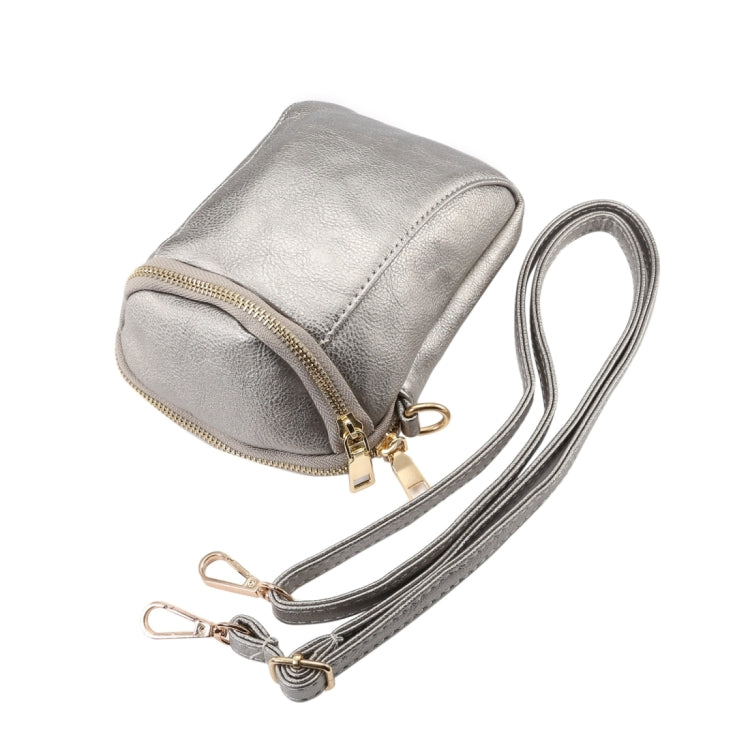6.4 inch and Below Universal Litchi Texture PU Leather Double Zipper Shoulder Carrying Bag for Sony, Huawei, Meizu, Lenovo, ASUS, Cubot, Oneplus, Dreami, Oukitel, Xiaomi, Ulefone, Letv, DOOGEE, Vkworld, and other Smartphones