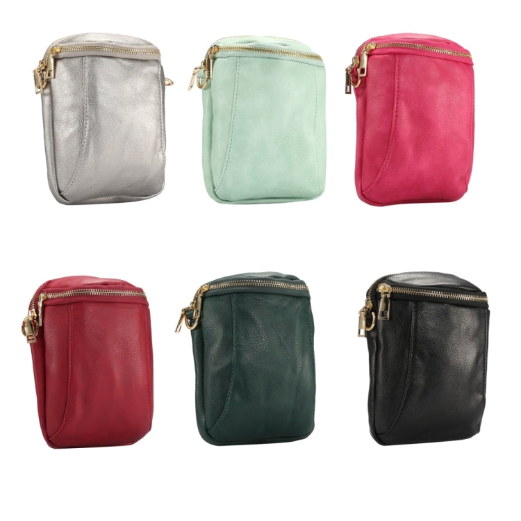 6.4 inch and Below Universal Litchi Texture PU Leather Double Zipper Shoulder Carrying Bag for Sony, Huawei, Meizu, Lenovo, ASUS, Cubot, Oneplus, Dreami, Oukitel, Xiaomi, Ulefone, Letv, DOOGEE, Vkworld, and other Smartphones